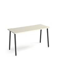 Sparta Straight Desk 1400mmX600mm with AFrame Legs, White Top  D&I  Excl NI