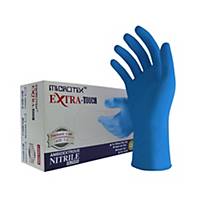 MICROTEX EXTRA TOUCH NITRILE DISPOSABLE GLOVES SIZE S BLUE PACK 50