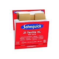 Salvequick 6470 textielpleisters XL, pak van 6 x 21 stuks