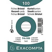 BX100 EXACOMPTA INDEXCARD A7 RULED WHITE