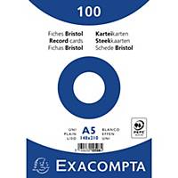 BX100 EXACOMPTA INDEXCARD A5 PLAIN WHITE