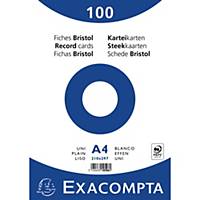 BX100 EXACOMPTA INDEXCARD A4 PLAIN WHITE