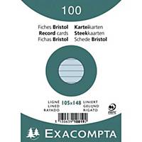 BX100 EXACOMPTA INDEXCARD A6 RULED BLUE