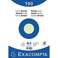 BX100 EXACOMPTA INDEXCARD A4 PLAIN GREEN