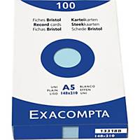 BX100 EXACOMPTA INDEXCARD A5 PLAIN BLUE