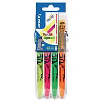 Pilot Frixion GO X4 Highlighter, 0,7mm Assorted Colours, Box of 4