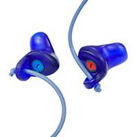 Custom-fitted earplug Elacin RC acrylic detectable, metal ball, cord, blue