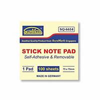 Suremark SQ6654 Sticky Note Pad  Yellow