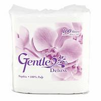 Napkins Gentle Deluxe 1 Ply White - Pack of 100