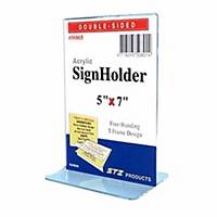 STZ Acrylic Sign Holder Vertical 127 X 178