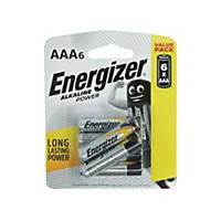 Energizer Alkaline Battery AAA 6pcs/pkt