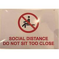 Social Distancing Seat Marker Sticker A5 Size