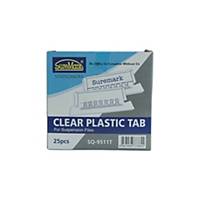 Suremark SQ-9511T Suspension Clear Plastic Tab Pack of 25