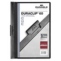 Durable DURACLIP 60 Sheet Metal Clip Folder - A4 Black, Pack of 25