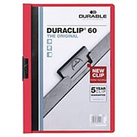 Chemise de présentation Durable Duraclip à clip - dos 6 mm - rouge