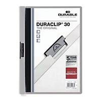 Durable Duraclip A4 Folder 3mm Grey - 30 Sheets Capacity