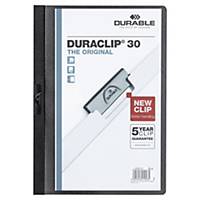 Durable Duraclip 2200 klemmap, A4, tot 30 vel, PVC, zwart, per map