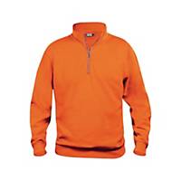 Sweatshirt half Zip Clique Basic 021033, polyester, cotton, vis orange, XL