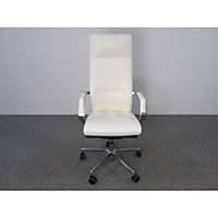 Chaise de direction Milani Celine, cuir, blanc