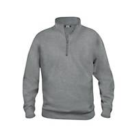 Sweatshirt half Zip Clique Basic 021033, polyester, cotton, grey melange, L