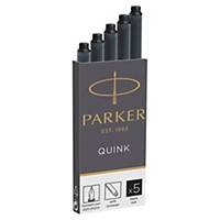 Cartouche stylo plume Quink Parker - noire - étui de 5