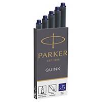 Cartouche stylo plume Quink Parker - effaçable - bleue - étui de 5