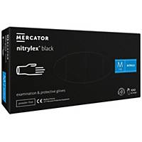 Mercator® nitrylex® black eldobható nitril kesztyű, méret M, 100 darab