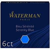 Cartouches d encre Waterman court, bleu, paq. de 6 unités