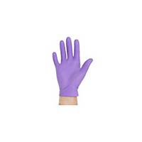 Caja de 100 guantes de nitrilo desechables sin polvo - color violeta - talla L