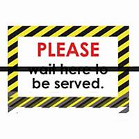 Floor Graphics Sticker 42x29.7cm A3 - Please Wait Here to be Served