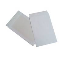 Pochettes blanches avec un dos en carton, 120 g, 220 x 312 mm, les 100