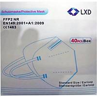 LXD-02 Folded Respiratory Mask without Valve, FFP2, 40 Pieces