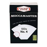 Kaffefiltre Moccamaster, 1x4, hvid, pakke a 100 stk.