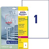 Labels Avery Zweckform L8011REV-10, 210x297mm, detachable, pack of 10