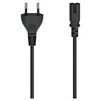 Power Cable Euro Plug Hama, 2 pin socket (double groove), 1.5 m, black