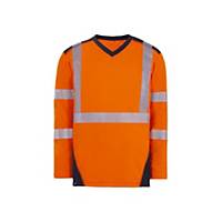 T-shirt manches longues haute visibilité T2S Bali - orange/marine - taille M