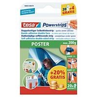Tesa® 58003 Powerstrip bevestigingsstrips voor posters, pak van 20 kleefstrips