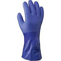 Gants protection chimiques Showa 660, PVC, bleues, taille 09, les 10 paires