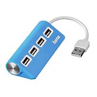 Rozbočovač USB 2.0 Hama, 4 porty, modrý
