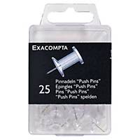 Exacompta 7mm Push Pins, Transparent - Box of 25