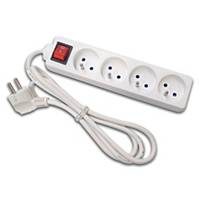 Powerstrip grounded with switch 1.5 meter cord for Belgium - 4-fold