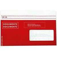 Document bags, Elco Quick Vitro Paper, C5/6, window on right, red, Pack of 250