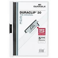 Durable Klemmmappe Duraclip 2200, A4, Fassungsvermögen: 30 Blatt, weiß