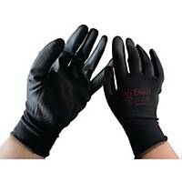 My-T-Gear Glovmech 560 nylon precision gloves, PU coated, size 10, 12 pairs