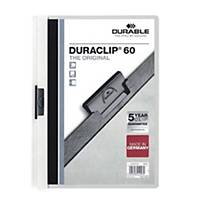 Durable Duraclip A4 Folder 6mm White - 60 Sheets Capacity