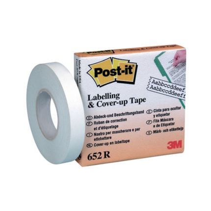 Ruban correcteur et d'étiquetage Post-it, 8 mm x 18 m, blanc