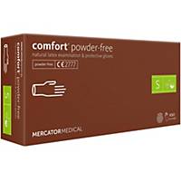 Mercator® comfort® Disposable Latex Gloves, Size S, 100 Pieces