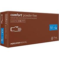 Mercator® comfort® Disposable Latex Gloves, Size M, 100 Pieces