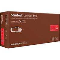 Mercator® comfort® Disposable Latex Gloves, Size L, 100 Pieces