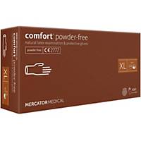 Mercator® comfort® Disposable Latex Gloves, Size XL, 100 Pieces